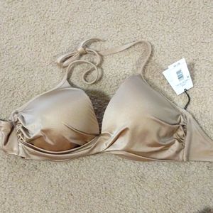 Tan metallic bikini top 34dd
